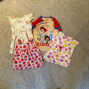 2T bundle of summer clothes and nightgown